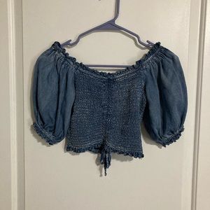 SHE + SKY Flow Sleeve Crop Top, Size S